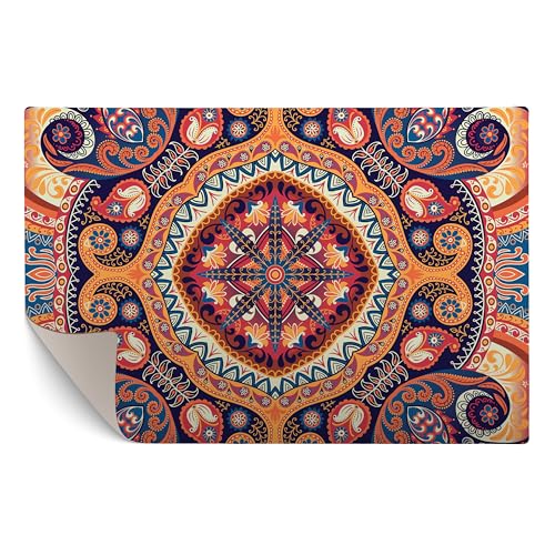 murando - Vinyl Teppich 90x60 cm - PVC Küchenteppich für Wohnzimmer Schlafzimmer Outdoor Läufer Küche Vinylteppich Dünn rutschfest Balkonteppich Design Mandala Muster Bunt f-A-0096-bi-b von murando