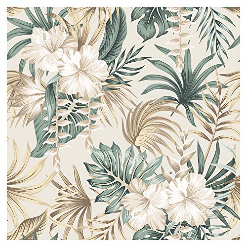 murando Vlies Tapete Deko Panel Fototapete tropische Blätter Wanddeko 10 m Tapetenrolle Mustertapete Wandtapete modern design Dekoration - Palme Blumen b-B-0574-j-a von murando