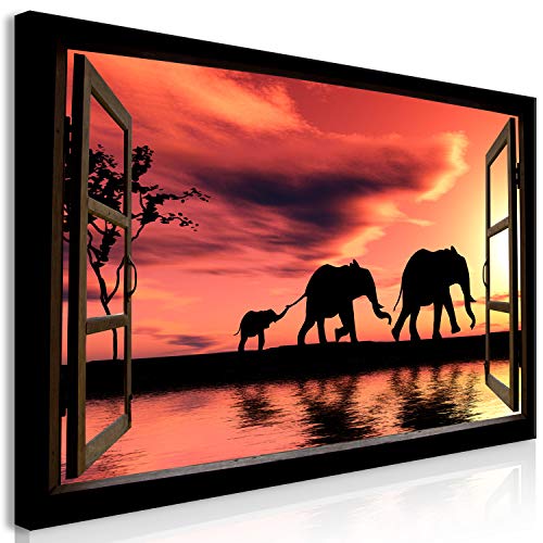 murando Wandbild Mega XXXL FensterblickEinteiliger XXL-Format Kunstdruck zur Selbstmontage Leinwandbilder moderne Bilder DIY Wanddekoration Wohnung Deko Afrika Elefant murando Wandbild Mega XXXL FensterblickEinteiliger XXL-Format Kunstdruck zur Selbstmontage Leinwandbilder moderne Bilder DIY Wanddekoration Wohnung Deko Afrika Elefant von murando