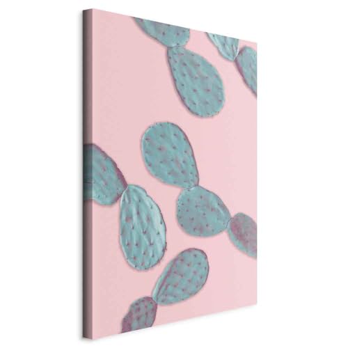 murando - Wandbilder Abstrakt 40x60 cm 1 tlg - Wand Deko Vlies Leinwand Bilder Groß Wanddeko Wohnzimmer Schlafzimmer Kunstdrucke - Kaktus Kaktee Pflanzenmotiv Natur rosa grün b-A-0679-b-a von murando