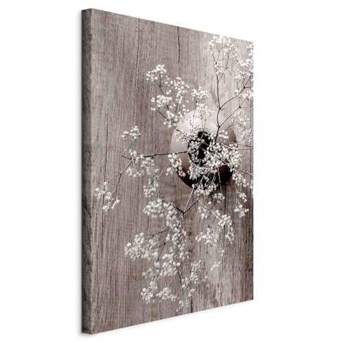 murando - Wandbilder Blumen 60x90 cm 1 tlg - Wand Deko Vlies Leinwand Bilder Groß Wanddeko Wohnzimmer Schlafzimmer Kunstdrucke - Holz b-C-0269-b-a von murando