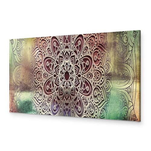 murando - Wandbilder XXL Mandala 120x40 cm 1 tlg - Wand Deko Vlies Leinwand Bilder Groß Wanddeko Wohnzimmer Schlafzimmer Kunstdrucke Panoramabild - Orient Zen bunt f-A-0587-b-a von Cuadros B&D XXL