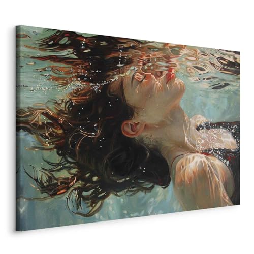 murando - Wandbilder XXL Summer Vibes 120x80 cm 1 tlg - Wand Deko Leinwand Bilder Groß Wanddeko Wohnzimmer Schlafzimmer Kunstdrucke Feiertage Sommerstimmung Sommer Wasser Frau Pool h-H-10081-b-a von murando