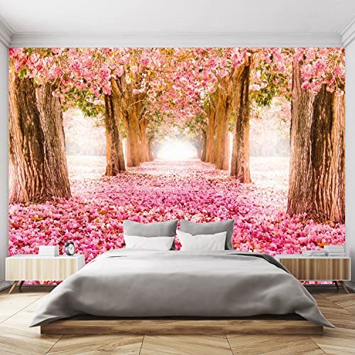 murimage Fototapete Pink Wald 366 x 254 cm inklusive Kleister 3D Tapete Bäume Blüten Blumen Wohnzimmer Küche Schlafzimmer von murimage