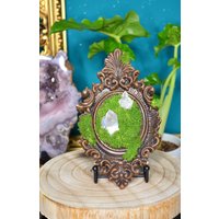 Bergkristall Bilderrahmen Moos Moosbild Gips Retro Vintage Boho von murmelnimkopf