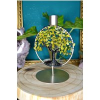 Jade Nephrit Lebensbaum Tree Of Life Sonnenfänger Edelstein Drahtbaum Drahtkunst Gemstone Baum Wandschmuck Deko Traumfänger von murmelnimkopf