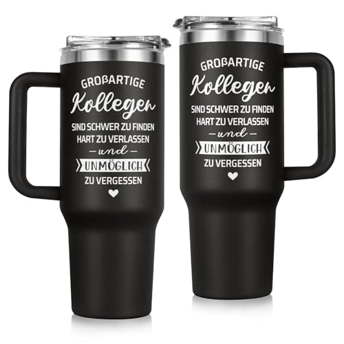 Abschiedsgeschenk Kollegen, Kollegen Geschenk, Abschiedsgeschenke für Kollegen, 40 oz Thermobecher 1.18L Thermobecher mit Deckel und Strohhalm von musaecoin