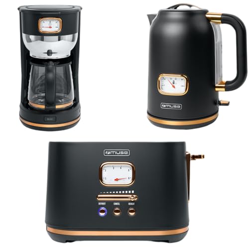 Muse Perfektes Frühstücks-Set: Kaffeegenuss, Tee und knusprige Toasts – Kaffeemaschine, Wasserkocher und Toaster im praktischen Bundle für Ihren Morgenmoment von muse