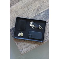 Lederschale | Ledertray Schlüsselschale Taschenleerer Schreibtisch Organizer Schlüsselablage Groß Schwarz von museleathergoods