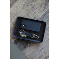 Lederschale | Ledertray Schlüsselschale Taschenleerer Schreibtisch Organizer Schlüsselablage Klein Schwarz von museleathergoods