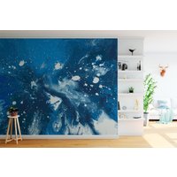 Abstrakt Blau Wandbild, Schälen Und Aufkleben von musewallstudio