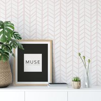 Rosa Fischgrätenmuster Zum Abziehen Und Aufkleben von musewallstudio