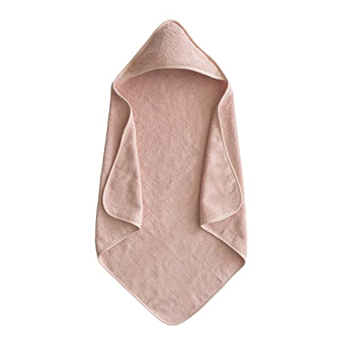 mushie Baby Handtuch mit Kapuze | Kapuzenhandtuch Für Mädchen und Jungen | 100% Baumwolle | 77,5x77,5cm | Baby Badetuch (Blush) von mushie
