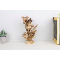 Holzpilzskulptur Für Tischdekoration, Pilzkunst Innendekoration, Einzigartiger Pilz Als Geschenk, Handgefertigte Dekoration von mushroomcentre