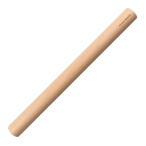 Muso Wood Nudelholz - Teigroller zum Backen - Nudelholz holz Rolling Pin für Fondant, Pizza, Kuchen, Nudelteig (40 cm - Buchenholz) von muso wood