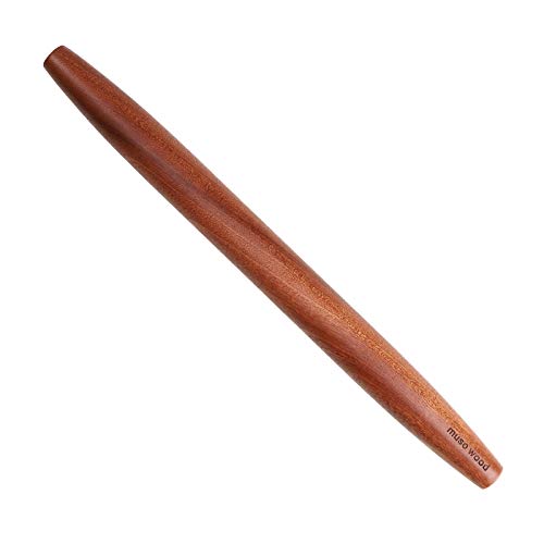 Muso Wood Französisches Teigroller zum Backen, Sapele Holz Nudelholz für Fondant, Kuchenkruste, Keks, Gebäck (Französisch 40cm) von muso wood