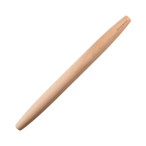 Muso Wood Nudelholz - Französisches Teigroller zum Backen - Nudelholz holz Rolling Pin für Fondant, Pizza, Kuchen, Nudelteig (40 cm - Buchenholz) von muso wood