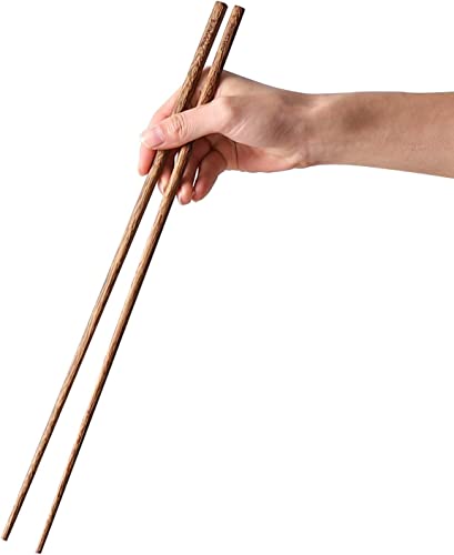 Muso Wood Lange hölzerne Stäbchen zum kochen - 42cm Holz Kochstäbchen - chinesische Essstäbchen chopsticks für Feuertopf/ Küche Braten/ Nudeln - 2 Paare von muso wood