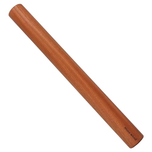 Muso Wood Nudelholz - Französisches Nudelholz Teigroller Holz - Teigrolle Sapele Holz Rolling Pin für Pizza, Tortillas, Fondant (flaches Ende 44.5cm) von muso wood