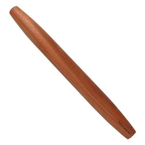 Muso Wood Nudelholz - Französisches Nudelholz Teigroller Holz - Teigrolle Sapele Holz Rolling Pin für Pizza, Tortillas, Fondant (konisches Ende 44.5cm) von muso wood