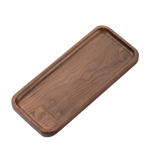 Muso Wood Serviertabletts für Party, solide Holzteller für Heimdekoration, rechteckige Charcuterie-Bretter für Lebensmittel, Käse, Obst und Gemüse, Kaffee (27.9x12.7 cm, Walnuss) von muso wood