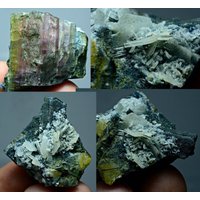 91 Karat Seltene Beryll Var Vorobyevite | Rosterit Kristalle Auf Turmalin Kristall von mussaminerals