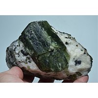 Wunderschöne Deep Green Big Terminated Diopside Crystal Speciimen 1023 Gramm von mussaminerals