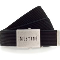 MUSTANG Stoffgürtel Gewaschenes Rillenband, Klemmverschluss aus mattem Silber, 4 cm MUSTANG Stoffgürtel Gewaschenes Rillenband, Klemmverschluss aus mattem Silber, 4 cm von mustang
