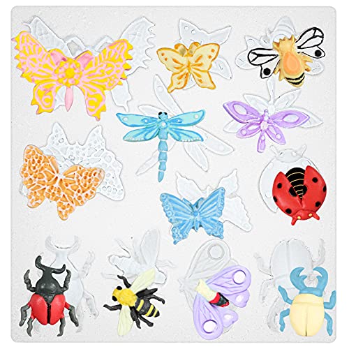 Musykrafties Insekten Silikonform Schmetterlinge Libellen Biene Marienkäfer Harzform für Fondant Kuchen Dekoration von musykrafties