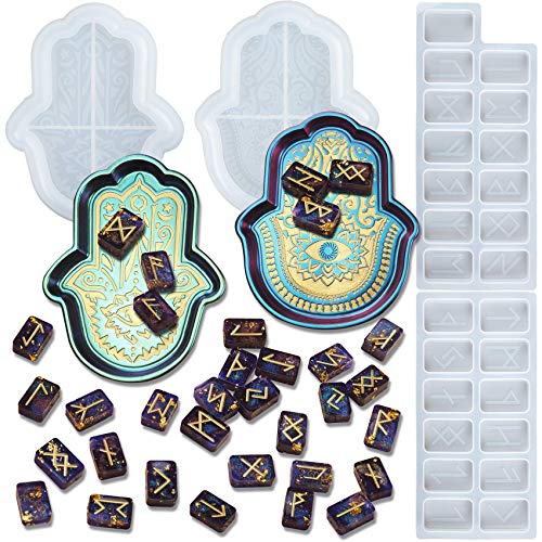 Musykrafties Silikonformen Hamsa Hand Rune Stein Epoxidharz Palm Amulett Platte Schmuck Casting 4er Set Musykrafties Silikonformen Hamsa Hand Rune Stein Epoxidharz Palm Amulett Platte Schmuck Casting 4er Set von musykrafties