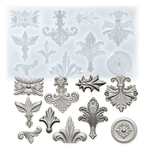 Silikonform Barock-Stil Ornament roemische europäische Medaillon Scrollen Kunstdeko von musykrafties
