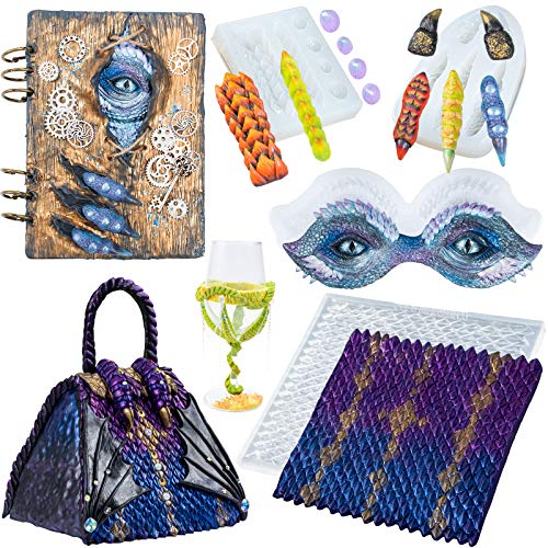 Silikonformen Drachen Epoxidharz Formen Monster Kralle Augen Rückenflossen Schuppen 4er Set Silikonformen Drachen Epoxidharz Formen Monster Kralle Augen Rückenflossen Schuppen 4er Set von musykrafties
