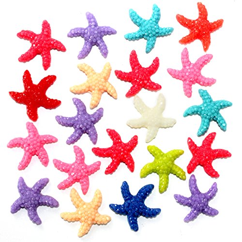 musykrafties Bling 30 Seestern Meer Stern Aquarium Terrarien Miniatur Garten Fee Garten Puppenhaus Kuchen Topper Scrapbook Kunststoff Dekoration zufällige Farben von musykrafties