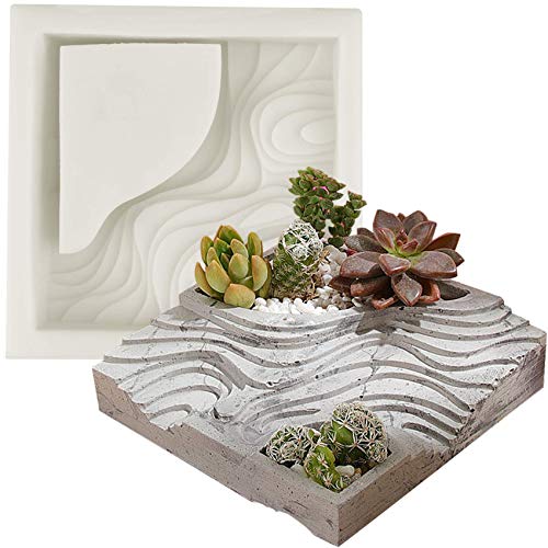 musykrafties Blumen Topf Silikon Formen DIY Sukkulente Übertopf Schale Aschenbecher Kerze Seife Stift Halter - Quadrat Terasse von musykrafties