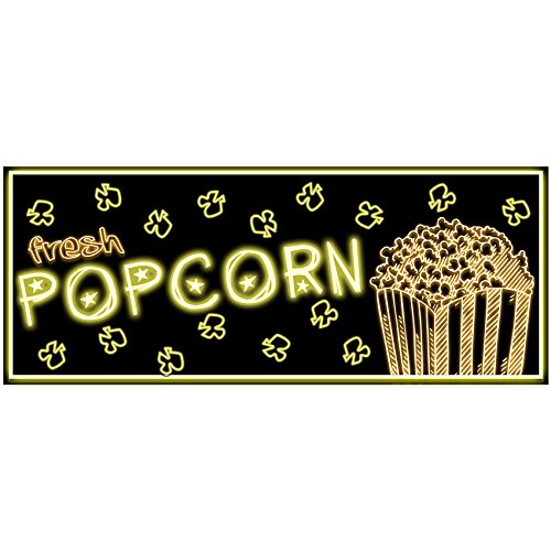 musykrafties Frisches Popcorn Prepasted Neon Food Schild Tanzende Snacks Theater Cutout Banner Wandsticker Aufkleber 50 x 20 cm von musykrafties