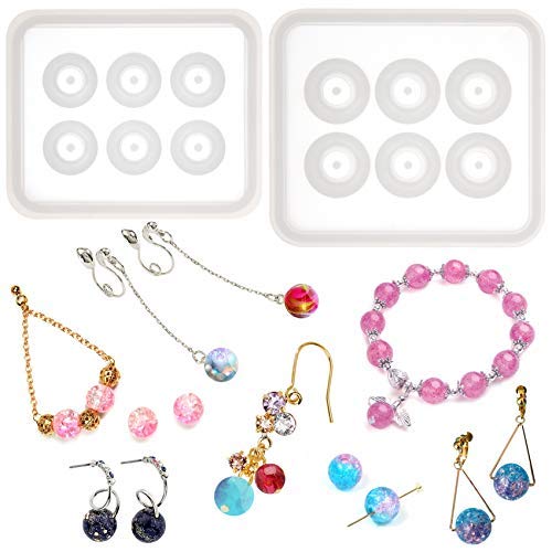 musykrafties Harz Epoxy Passepartout mit Loch für Schmuck, Cabochon Edelstein Handwerk Projekte 2 Im Set - Kugel 2 im Set musykrafties Harz Epoxy Passepartout mit Loch für Schmuck, Cabochon Edelstein Handwerk Projekte 2 Im Set - Kugel 2 im Set von musykrafties