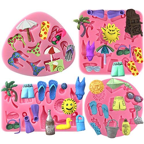 Musykrafties Meeresstrand Silikonform Fondant Cupcake Dekoration Ton Basteln Strand Set 4er Set von musykrafties