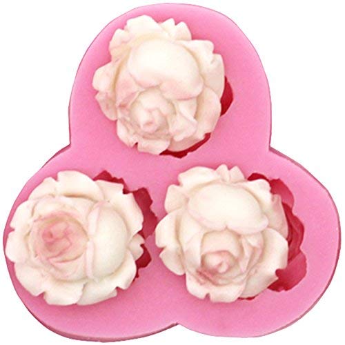 musykrafties Verschiedene Rosa Blume Fondant Formen - 66 Rosa Blüte 3-cavity von musykrafties