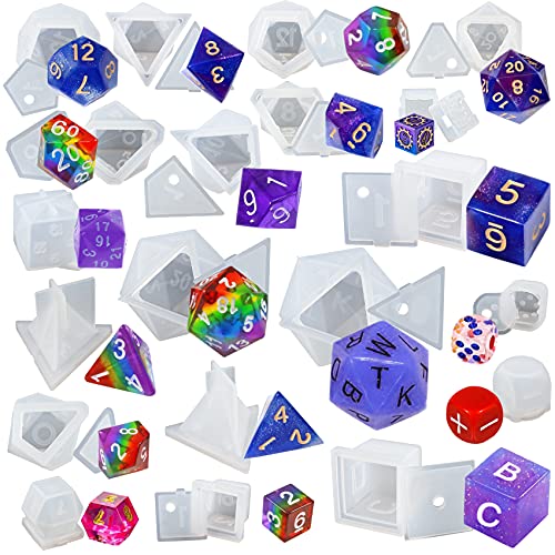 Würfel Silikonform Epoxidharz Form für Rollenspiel DND RPG MTG D4 D6 D8 D10 D12 D20 D24 20 Muster von musykrafties