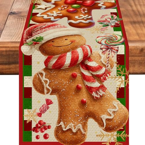 Lebkuchen-Tischläufer, Weihnachten, Küche, Esstisch, Dekoration für Zuhause, Party, Urlaub Lebkuchen-Tischläufer, Weihnachten, Küche, Esstisch, Dekoration für Zuhause, Party, Urlaub von mutakin