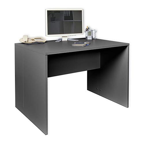mutatio Schreibtisch in Grau Arbeitstisch 110 cm x H 75 cm x 75 cm Bürotisch PC Tisch Büro Möbel Gaming Tisch Computertisch Kindertisch Büromöbel Stabiler Bürotisch von mutatio