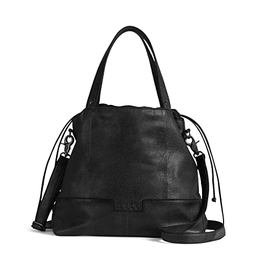 muud Lofoten handgefertigte Projekttasche aus Leder/Shopper Black muud Lofoten handgefertigte Projekttasche aus Leder/Shopper Black von muud
