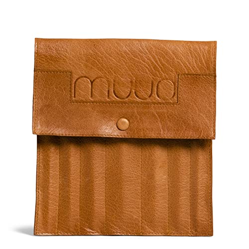 muud Oslo handgefertigtes Nadeletui aus Leder Whisky von Universal Yarn