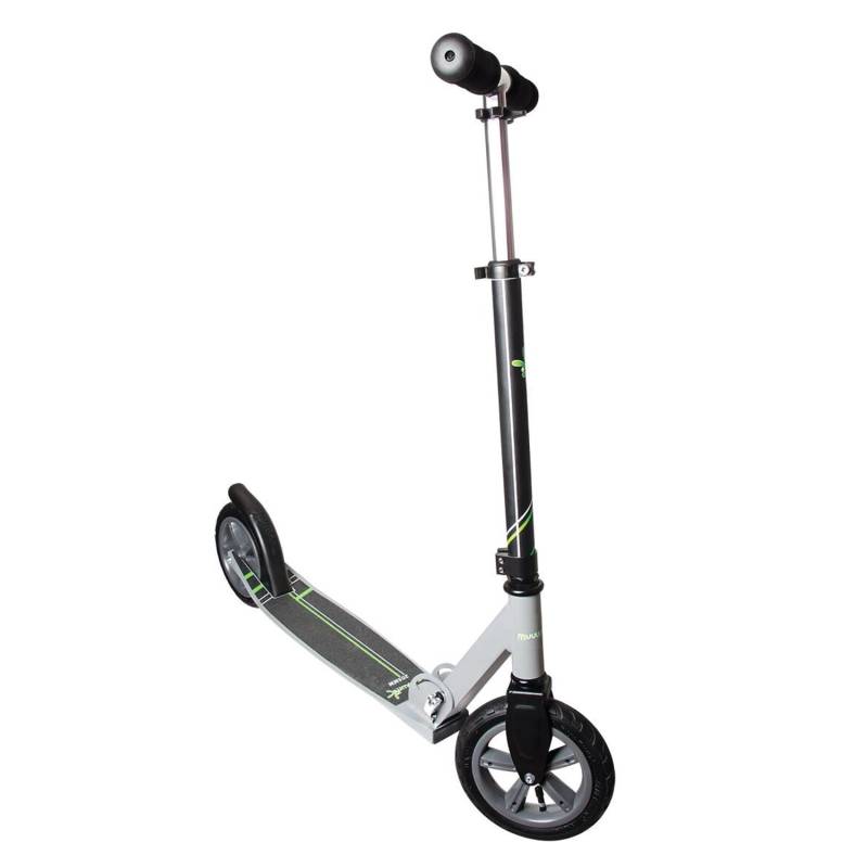 Muuwmi Aluminium Scooter Air Tretroller Luftbereifung 205 mm ABEC 7 GS-Geprüft Höhenverstellbar Anthrazit von muuwmi