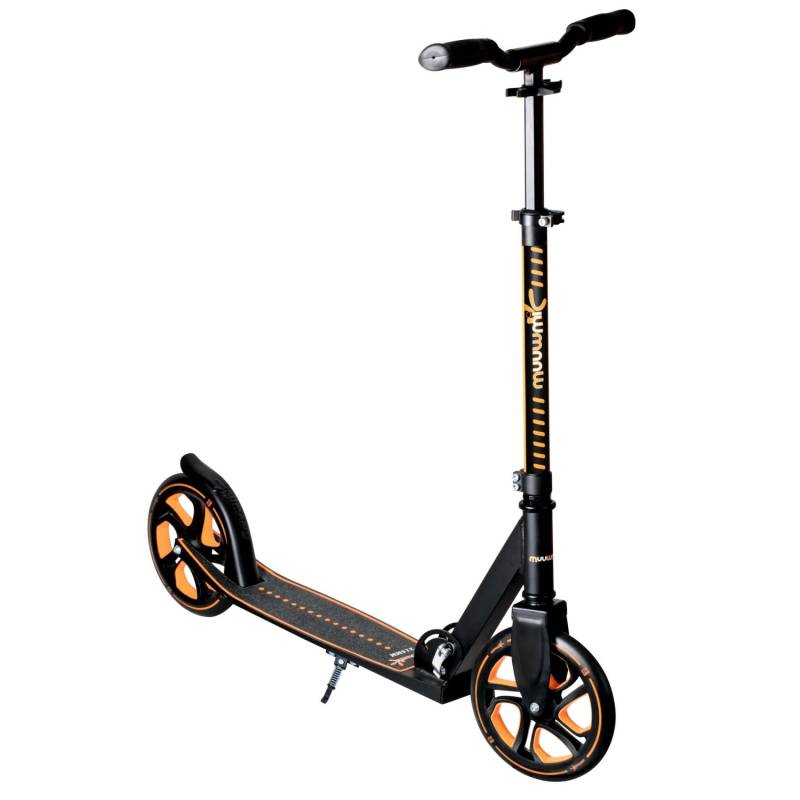 Muuwmi Aluminium Scooter Pro Tretroller 215 mm ABEC 7 GS-Geprüft Höhenverstellbar XL-Deck BMX-Lenker Orange von muuwmi