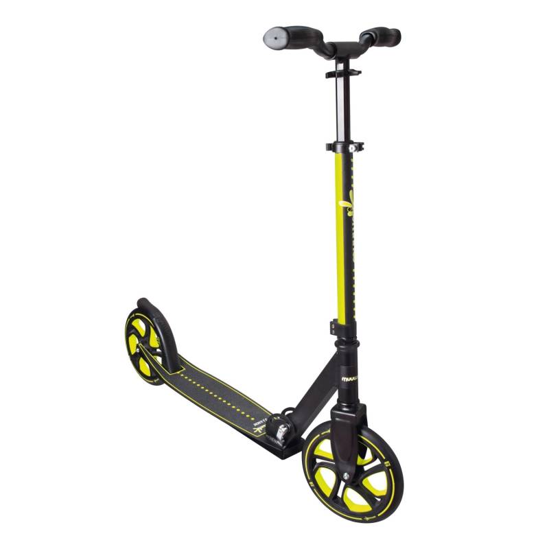 Muuwmi Aluminium Scooter Pro Tretroller 215 mm ABEC 7 für Kinder und Erwachsene GS-Geprüft Höhenverstellbar Lime von muuwmi
