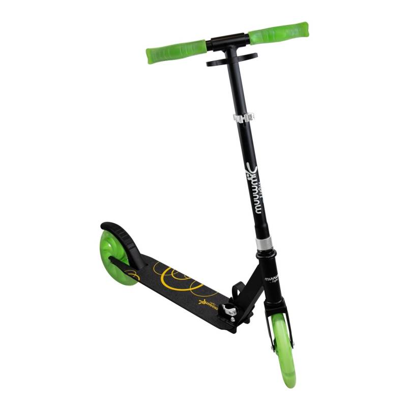 Muuwmi Aluminium Scooter Tretroller 200 mm ABEC 7 GS-Geprüft Höhenverstellbar LED-Leuchtrollen Glow-Effekt von muuwmi