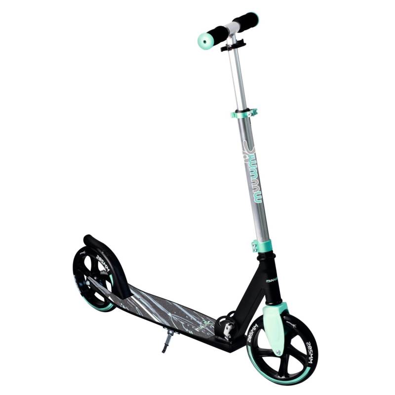 Muuwmi Aluminium Scooter Tretroller 205 mm ABEC 7 GS-Geprüft Höhenverstellbar XL-Deck Türkis von muuwmi
