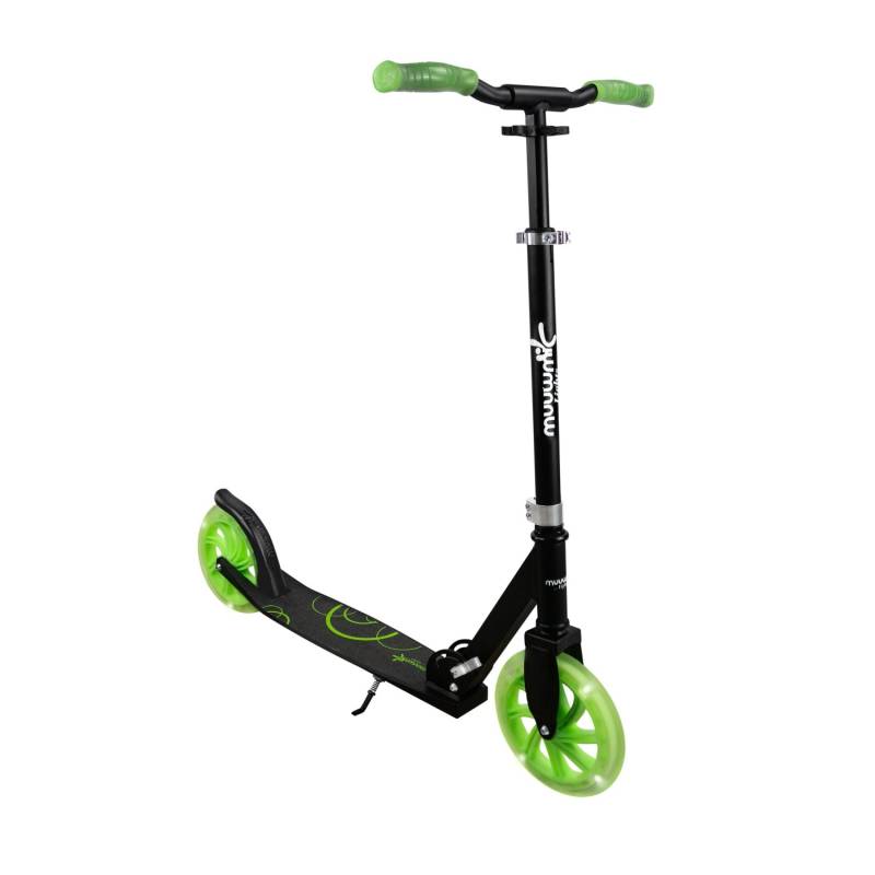 Muuwmi Aluminium Scooter Tretroller 215 mm ABEC 7 GS-Geprüft Höhenverstellbar LED-Leuchtrollen Glow-Effekt von muuwmi