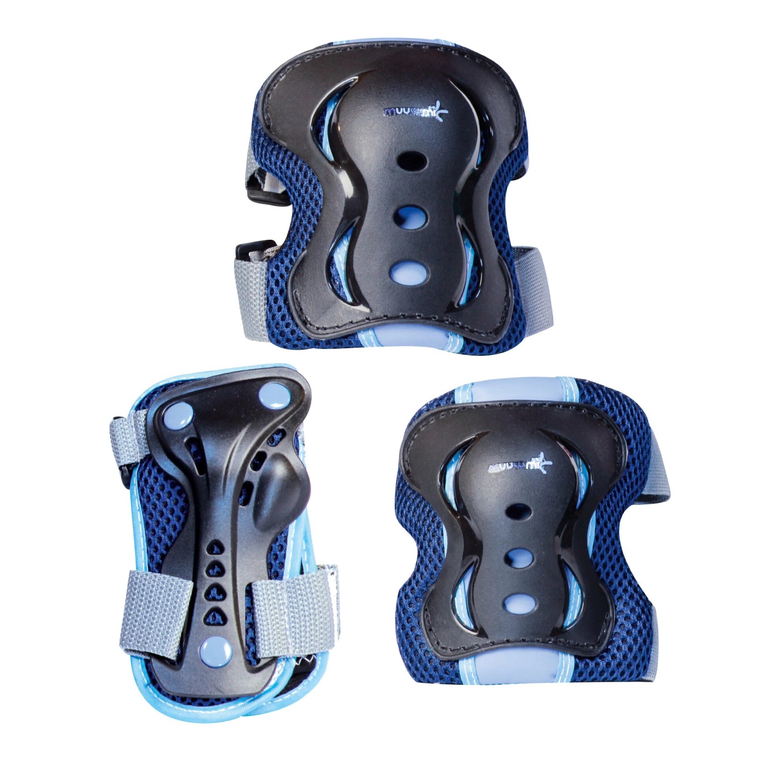 Muuwmi Protektoren-Set Blau Gr. M Handgelenk- Knie- Ellenbogenschoner Anatomische Passform High Impact Kappe Muuwmi Protektoren-Set Blau Gr. M Handgelenk- Knie- Ellenbogenschoner Anatomische Passform High Impact Kappe von muuwmi
